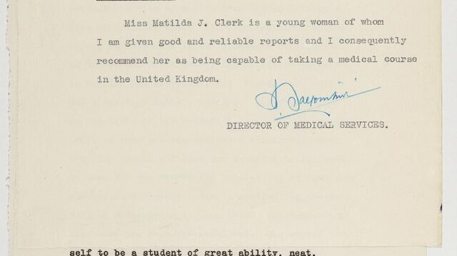 Matilda Clerk Letter of Recommendation from Accra Medical Department