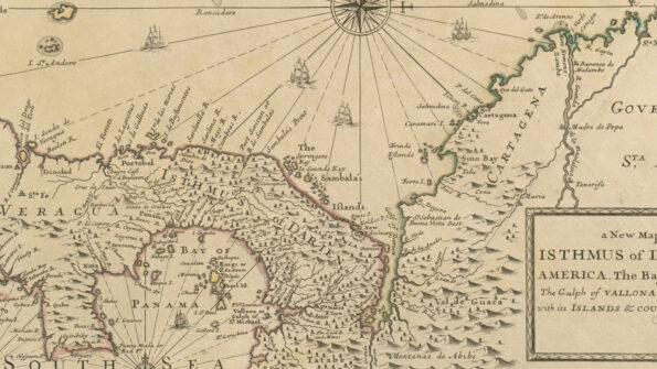 Map showing the Isthmus of Darien