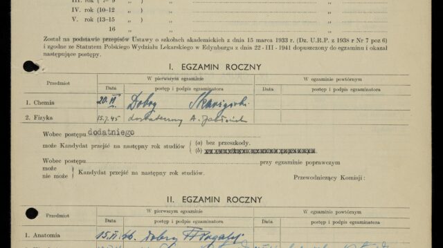 Exam Record of Danuta Niedzielska (Kozik)
