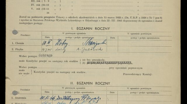 Exam Record of Stanisław Donigiewicz
