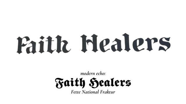 Picture Post 1939 font and 2022 equivalent: Faith Healers