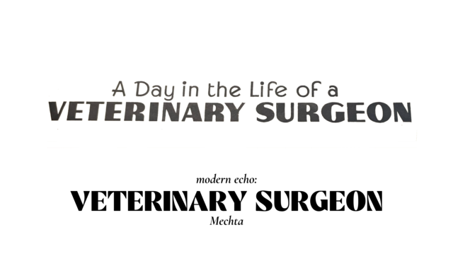 Picture Post 1939 font and 2022 equivalent: Veterinary Surgeon