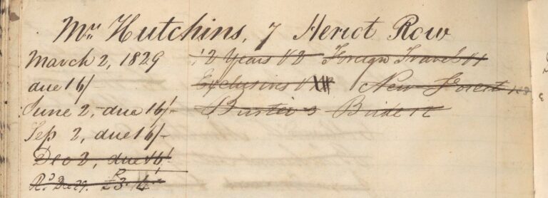 Page from a borrowing register with handwritten entries.